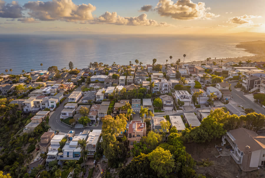 The coast above Laguna Beach at golden hour